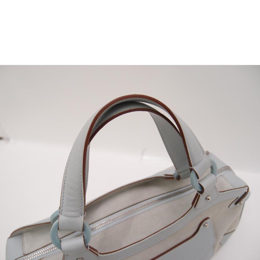 Ferragamo フェラガモ ハンド 水色 レディース/ガンチーニボストン/ライトブルー/DH-21 5746//Aランク/69