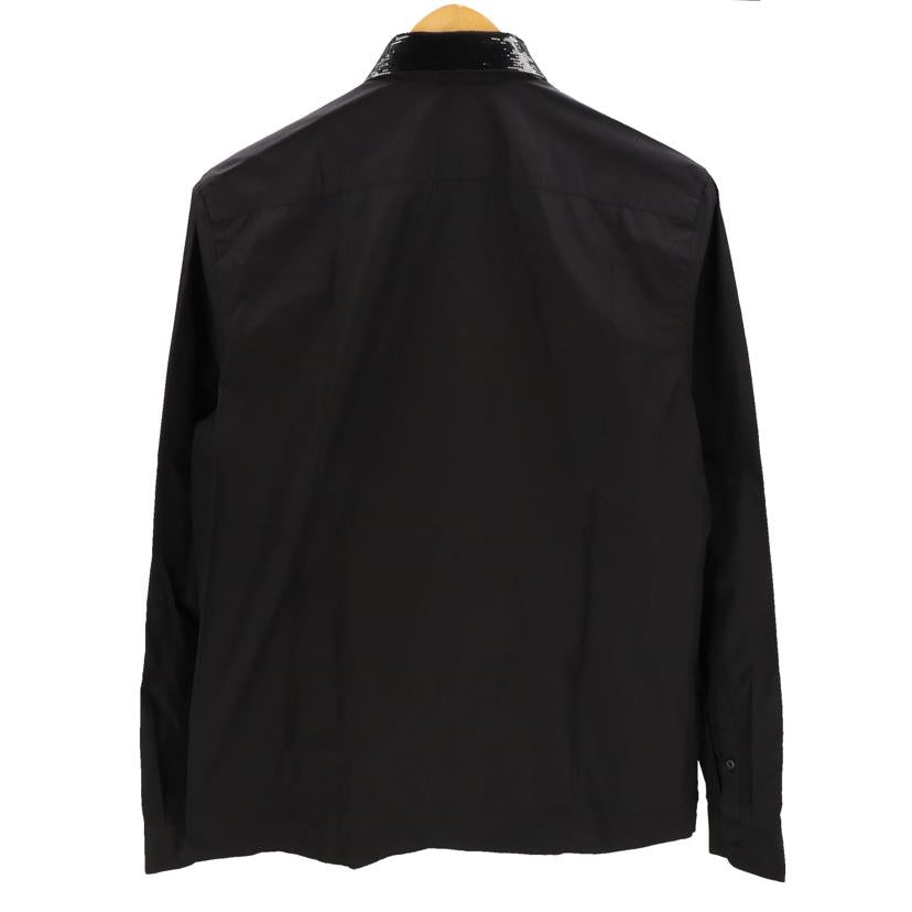 プラダ PRADA ブラックコットン長袖シャツ メンズ サイズ40/ブラックコットン長袖シャツ/UCN412//SAランク/37