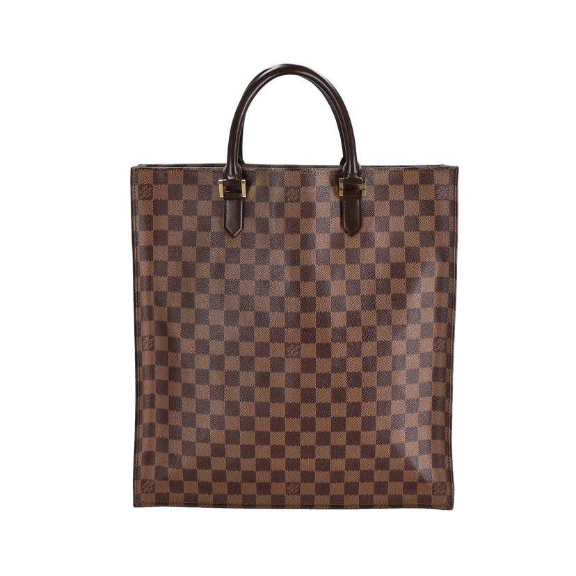 LV ルイヴィトン ルイ・ヴィトン ビトン ダミエ・エベヌ 市松模様 ブラウン 茶 ショルダーバッグ ハンドバッグ トートバッグ ブラウン メンズ レディース 定番 人気 LV 斜め掛け 肩がけ/サック・プラ/ダミエ/エベヌ/N51140//MI0***/Bランク/75