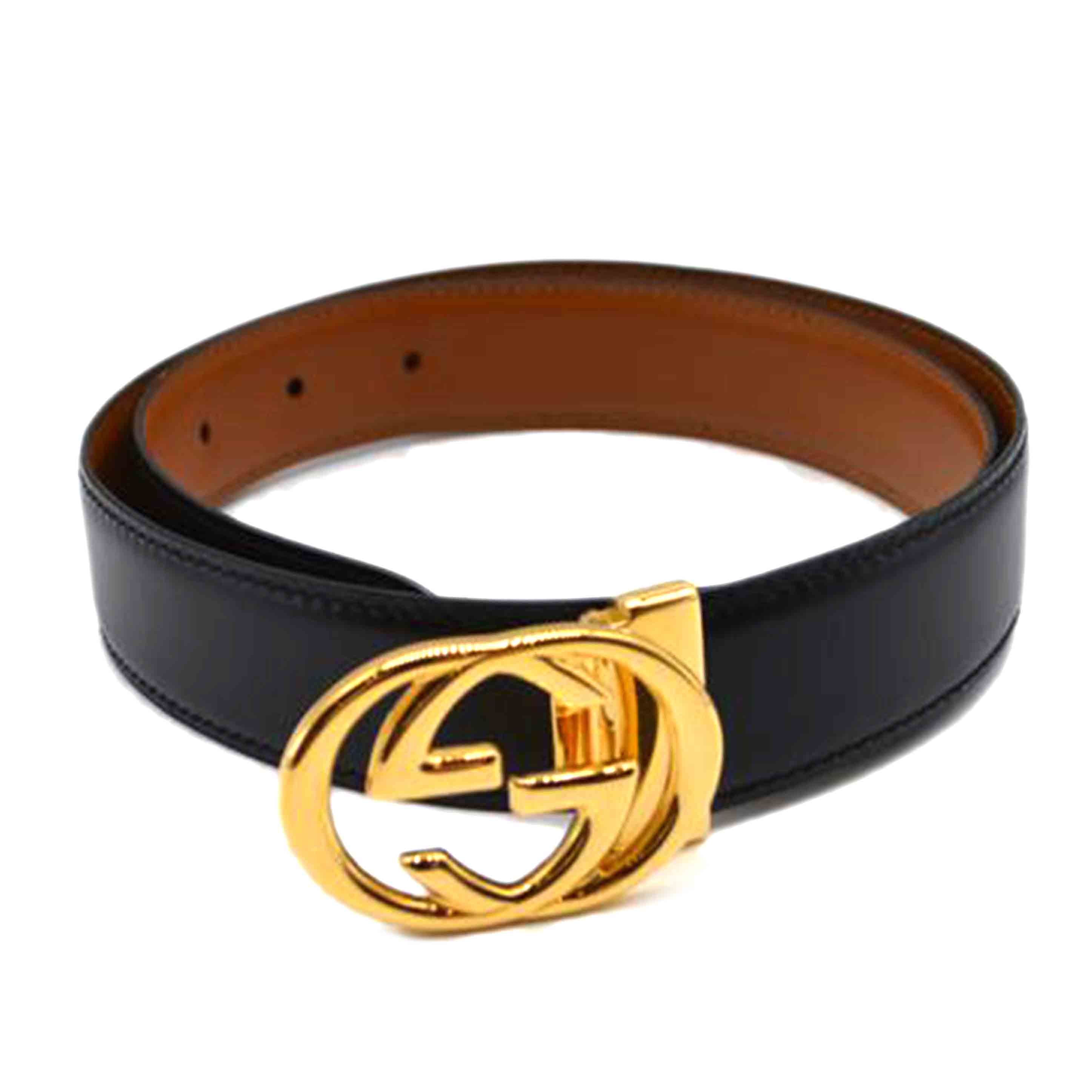 GUCCI グッチ/インターロッキングGレザーベルト90//Aランク/89