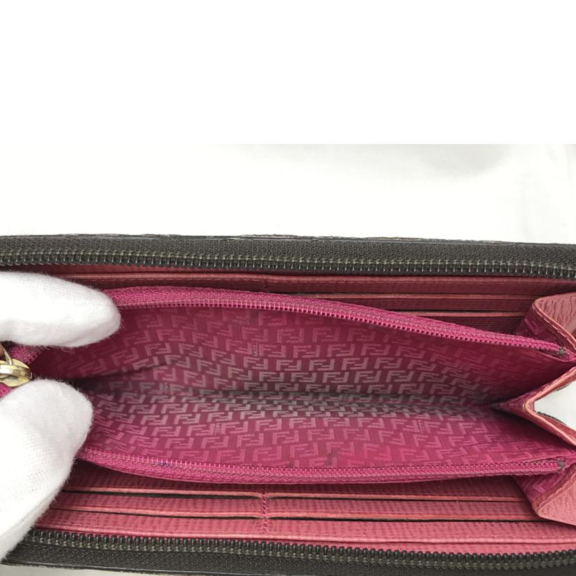 FENDI フェンディ/ズッカ柄ラウンドファスナー長財布//Bランク/51