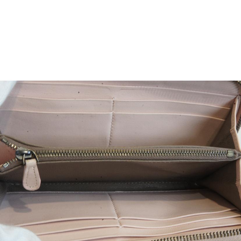 BOTTEGA VENETA ボッテガヴェネタ/イントレチャートラウンドファスナー/パイソンレザー/グレー//ABランク/92