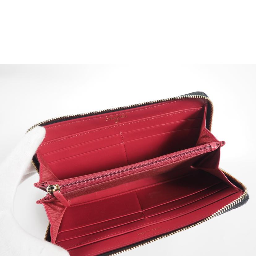 CHANEL シャネル/ココマークラウンドファスナー/ラムスキン/AP1063//31481540/ABランク/79