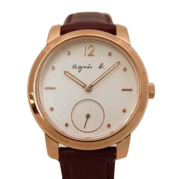 agnes b. アニエスベー 腕時計 革ベルト 白文字盤 ほぼ新品/agnes b./レディースクォーツ/FCST988//SAランク/69