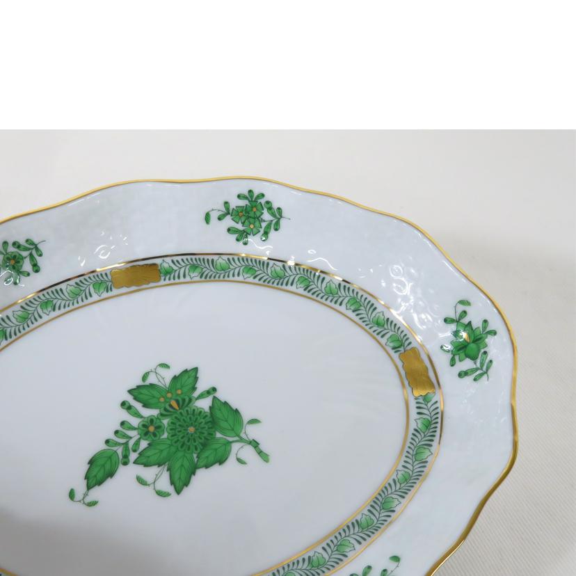 HEREND ヘレンド/アポニーグリーン/オーバルディッシュ//Aランク/81