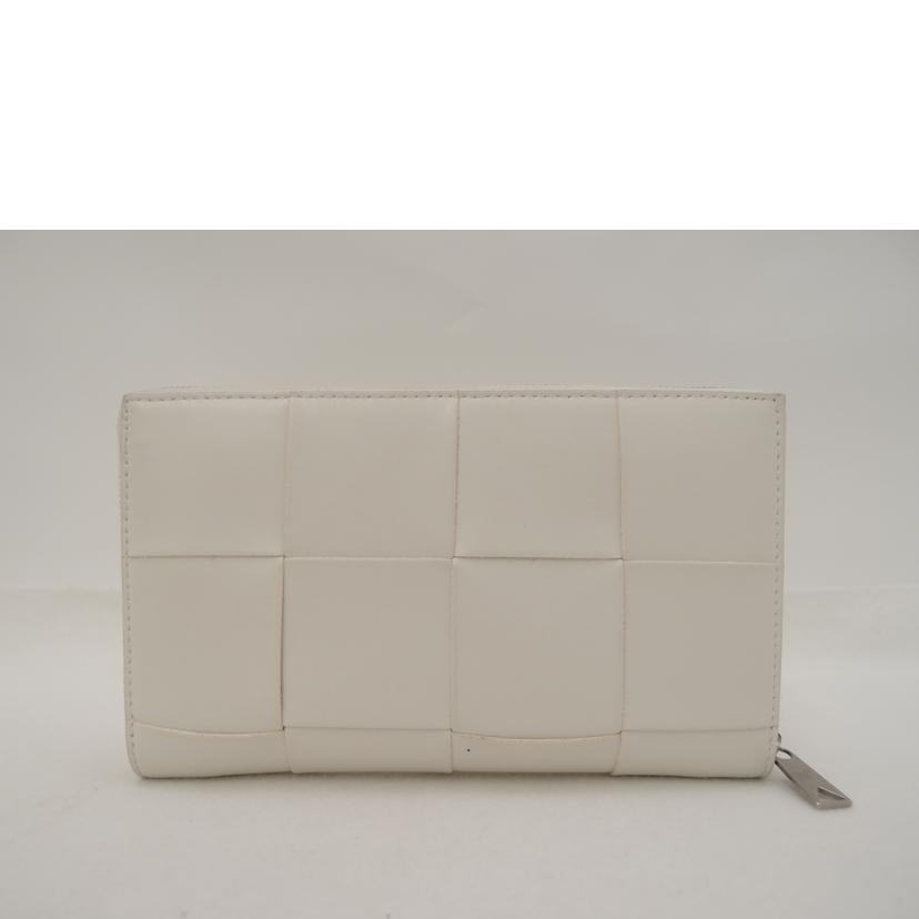 BOTTEGA VENETA ボッテガヴェネタ ラウンドファスナー長財布 白 レディース /カセットマキシイントレチャート長財布/ホワイト/649607VBWD2//ABランク/69