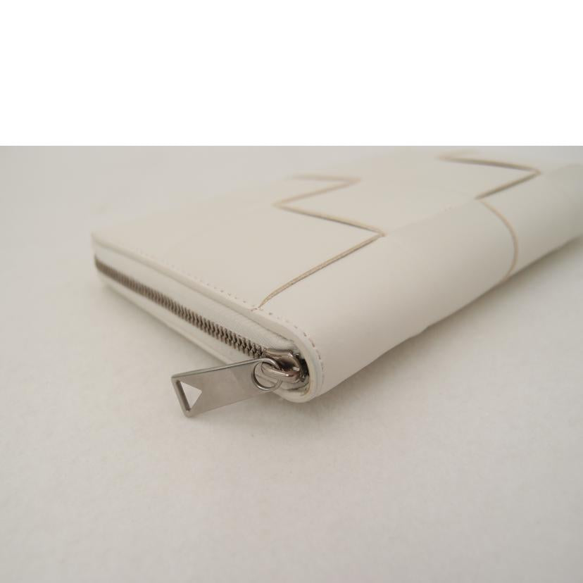 BOTTEGA VENETA ボッテガヴェネタ ラウンドファスナー長財布 白 レディース /カセットマキシイントレチャート長財布/ホワイト/649607VBWD2//ABランク/69