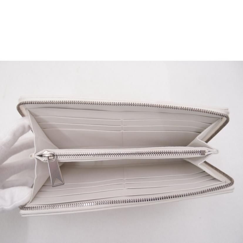 BOTTEGA VENETA ボッテガヴェネタ ラウンドファスナー長財布 白 レディース /カセットマキシイントレチャート長財布/ホワイト/649607VBWD2//ABランク/69