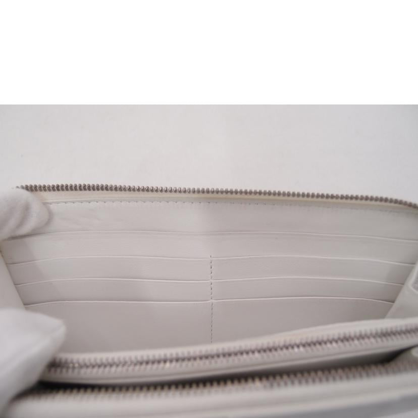 BOTTEGA VENETA ボッテガヴェネタ ラウンドファスナー長財布 白 レディース /カセットマキシイントレチャート長財布/ホワイト/649607VBWD2//ABランク/69