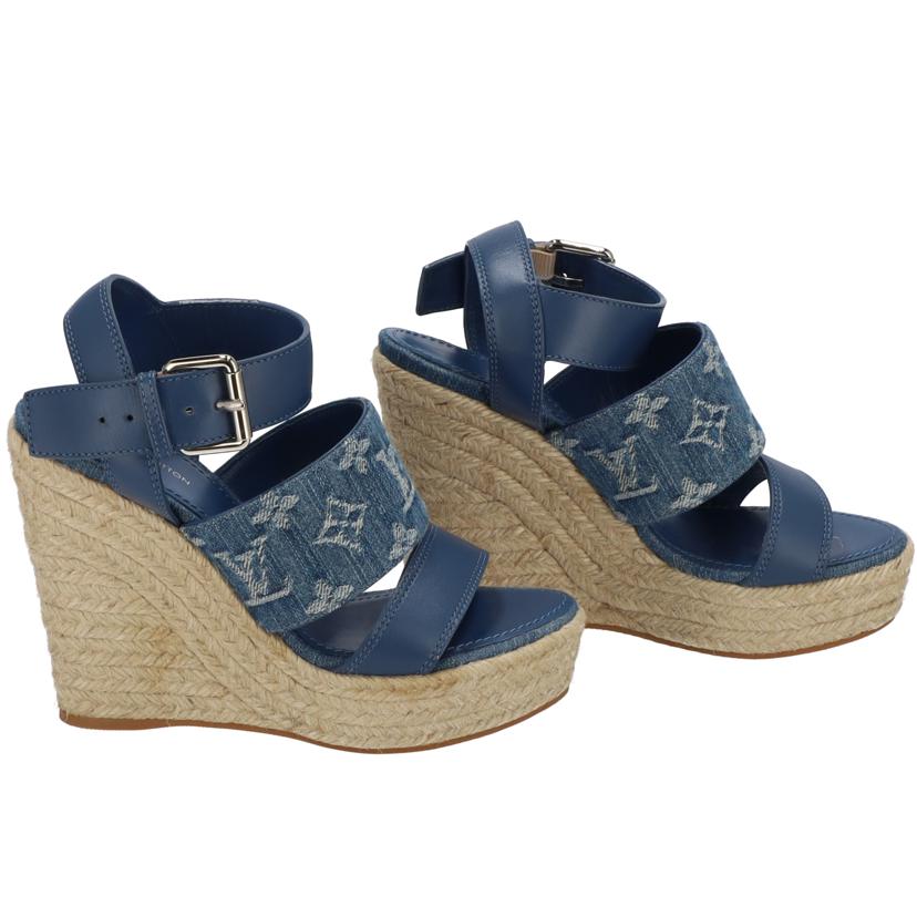 LV ルイヴィトン/スターボードラインデニムウェッジソールサンダル/1A7RA8//CL0220/SAランク/75