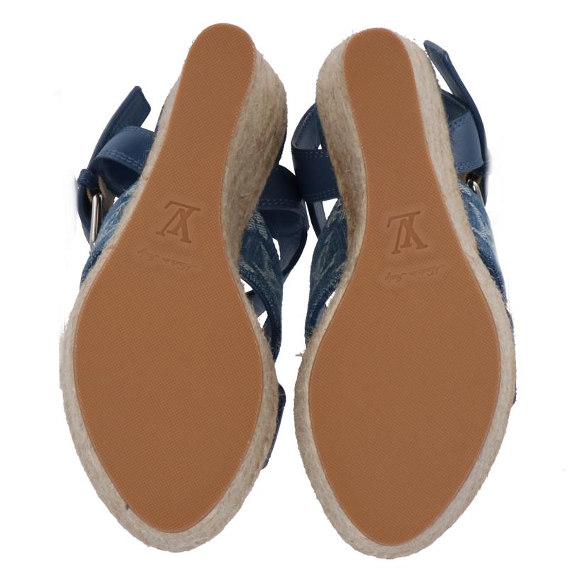 LV ルイヴィトン/スターボードラインデニムウェッジソールサンダル/1A7RA8//CL0220/SAランク/75