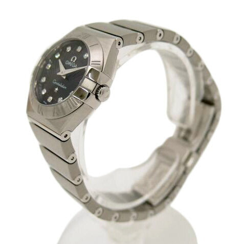 OMEGA オメガ 腕時計 ダイヤモンド 黒文字盤 レディース/コンステレーション・ブラッシュ・12Pダイヤ/クオーツ/123.10.24.60.51.001//92965672/SAランク/69