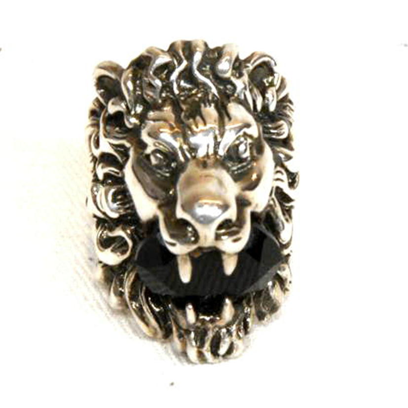 GUCCI グッチ/ライオンヘッドシルバーリングストーン//ABランク/92