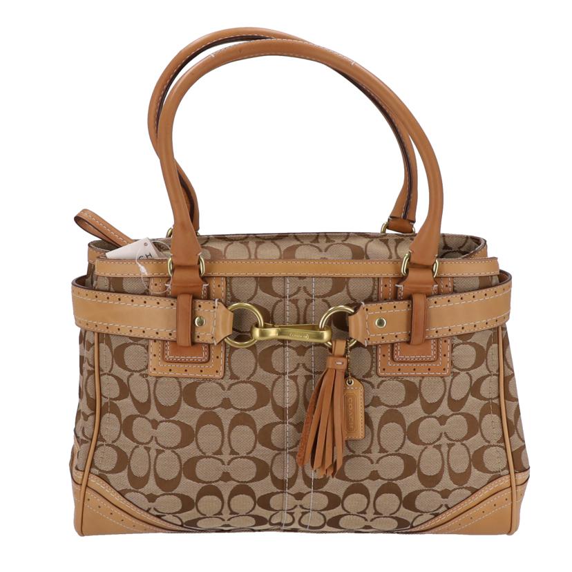 COACH コーチ/シグネチャーハンプトンズラージキャリオールトート/10508//10673/Aランク/75