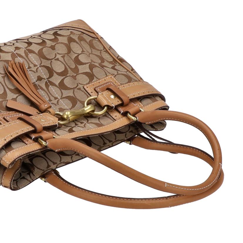 COACH コーチ/シグネチャーハンプトンズラージキャリオールトート/10508//10673/Aランク/75