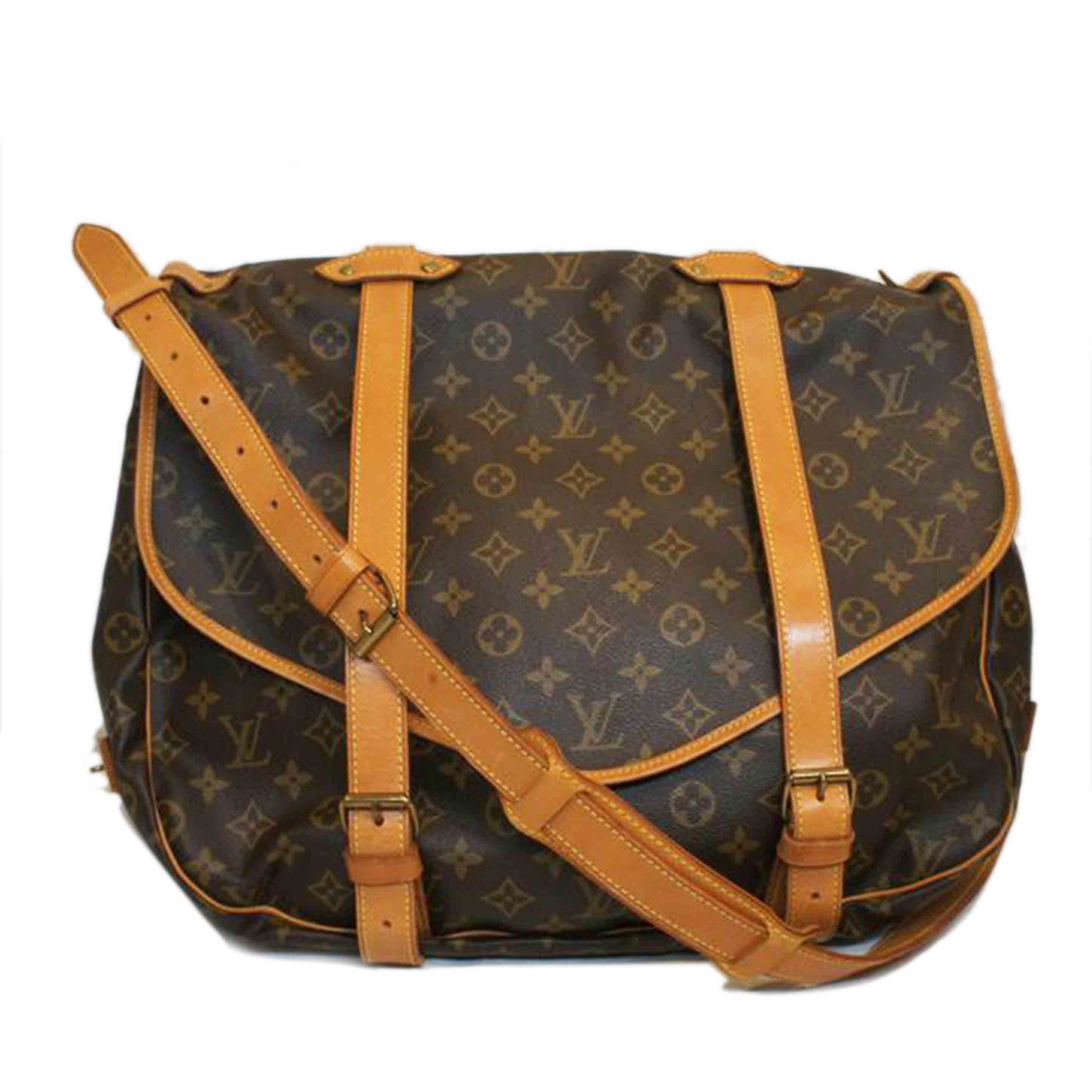 LOUIS VUITTON ルイヴィトン ルイ・ヴィトン ビトン ショルダーバッグ ハンドバッグ トートバッグ ブラウン メンズ レディース 定番 人気 LV 斜め掛け 肩がけ/ソミュール43/モノグラム/M42252//SL0***/ABランク/92