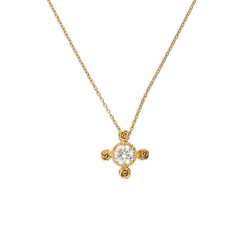 /◎K18ダイヤネックレス1.005ct ソ//Aランク/75