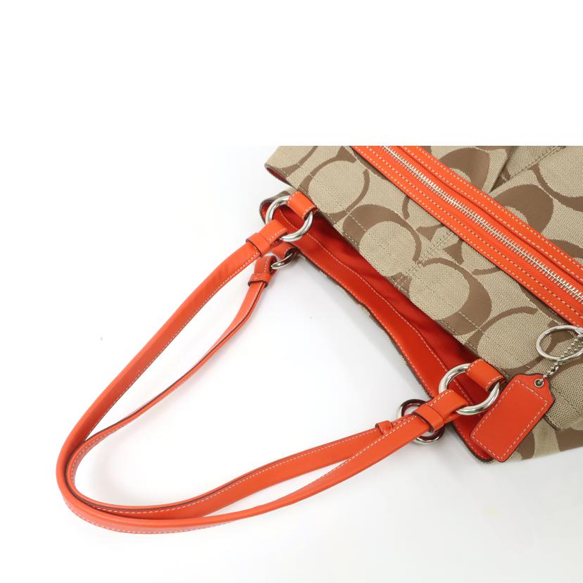 COACH コーチ/シグネチャー トートバック ハンドバッグ オレンジ/F14863//ABランク/65