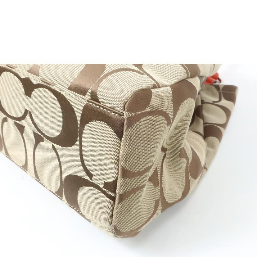 COACH コーチ/シグネチャー トートバック ハンドバッグ オレンジ/F14863//ABランク/65