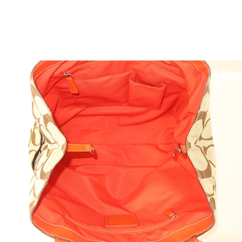 COACH コーチ/シグネチャー トートバック ハンドバッグ オレンジ/F14863//ABランク/65