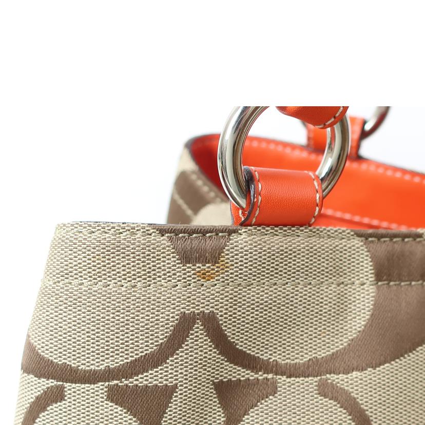 COACH コーチ/シグネチャー トートバック ハンドバッグ オレンジ/F14863//ABランク/65