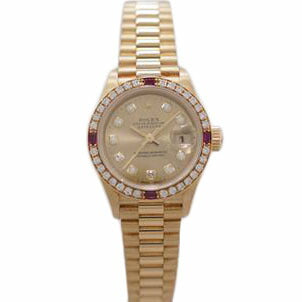 ROLEX ロレックス/デイトジャスト10P ルビーダイヤベゼル K18/69068G//W363939/Aランク/67