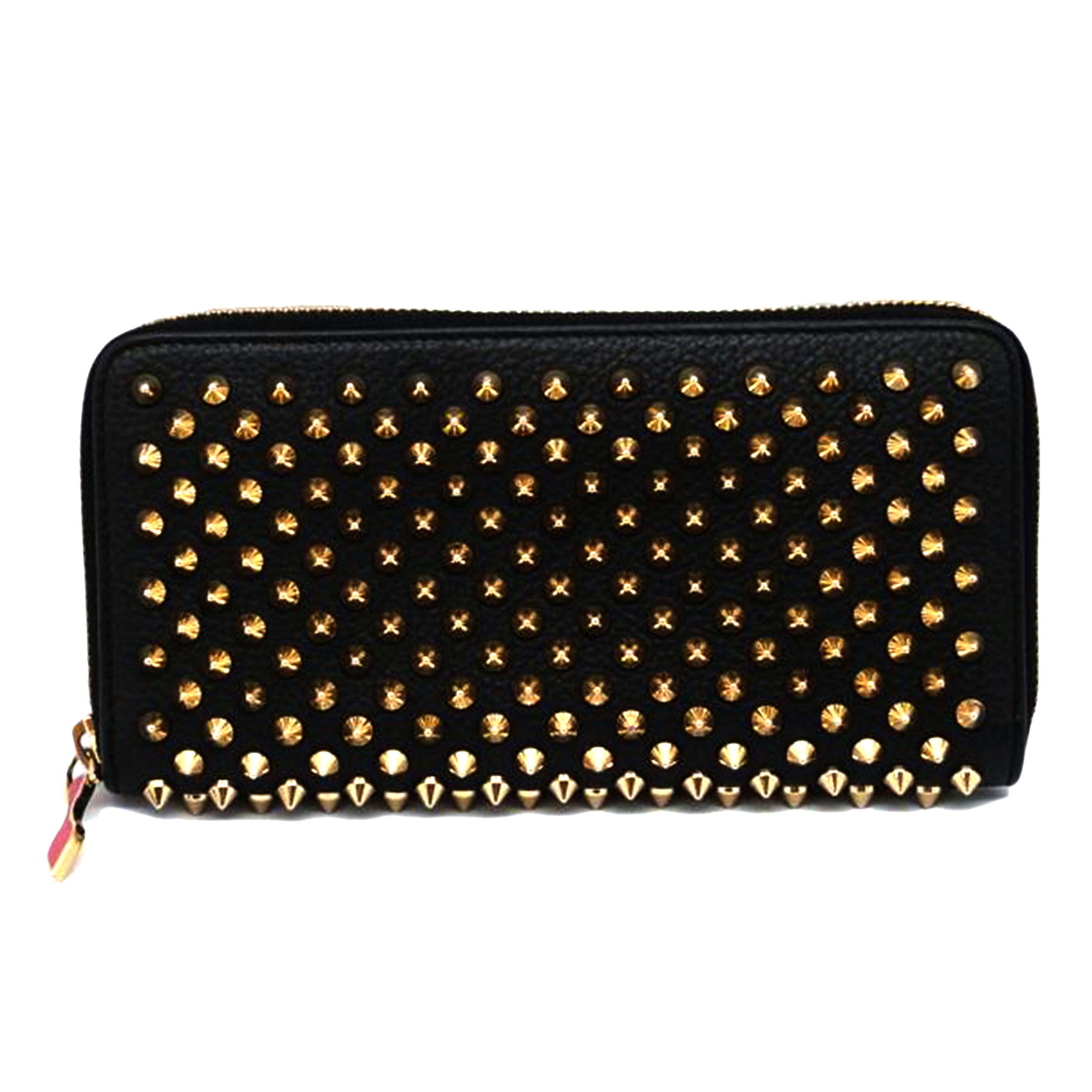 Christian Louboutin クリスチャンルブタン/パネトーネ ゴールドスパイク長財布 /1185059//ABランク/03