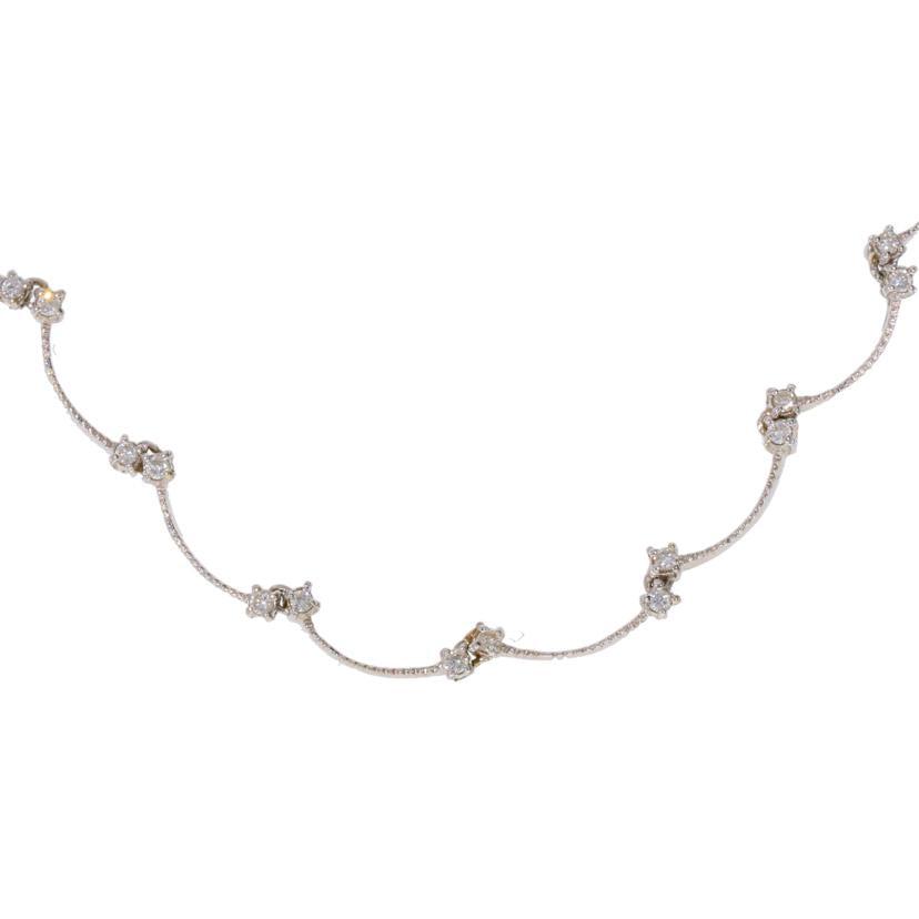/ K18WGダイヤネックレス0.30ct//Aランク/75