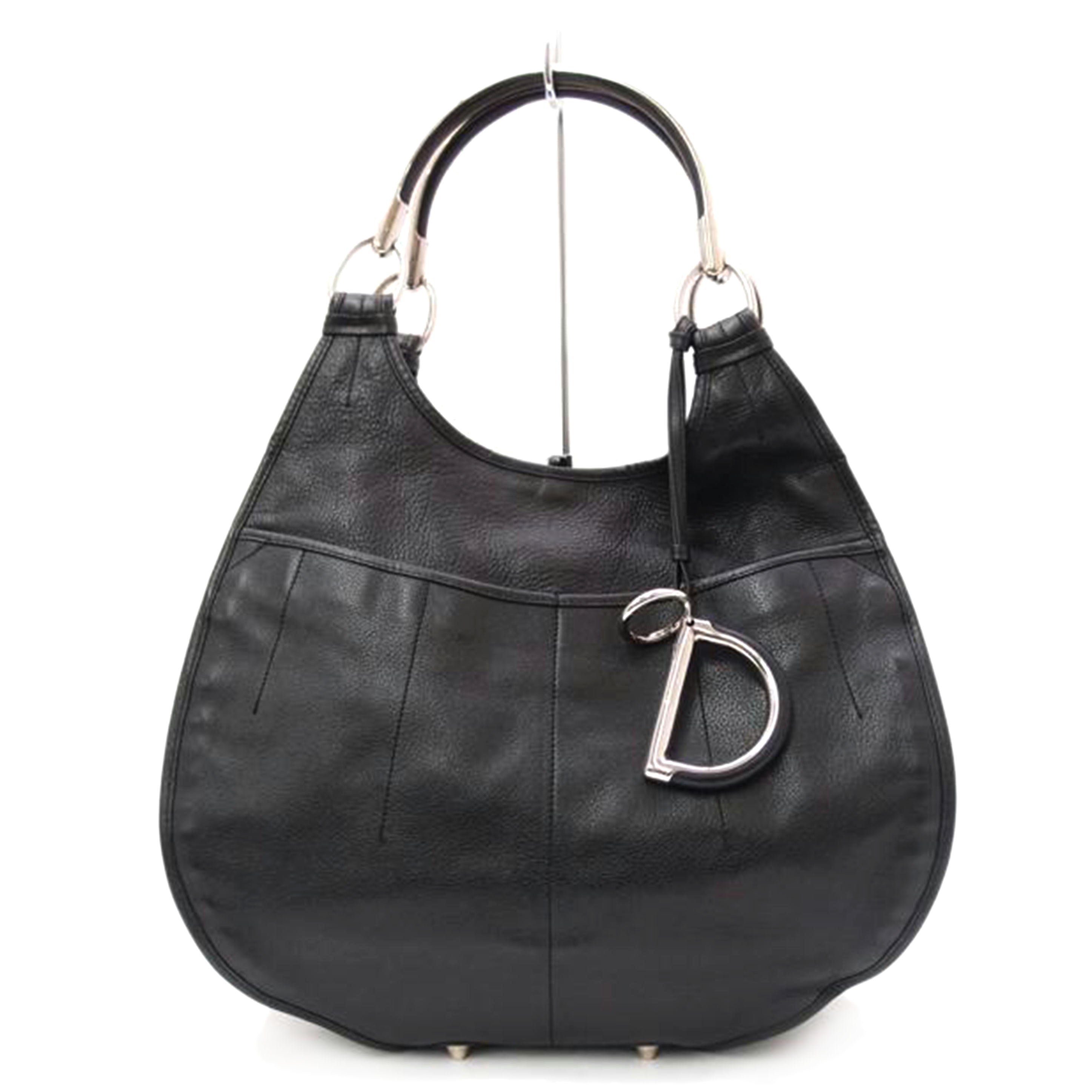 Christian Dior クリスチャンディオール/Dチャームレザーワンショルダー/ブラック//26-MA-0068/Aランク/69