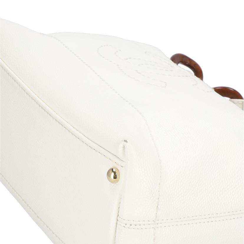 CHANEL シャネル/ヴィンテージ/ココマーク/キャビアスキンセミショルダー/白//741****/ABランク/09