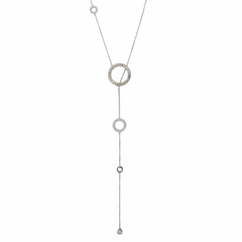 / K18WGダイヤネックレス0.70ct//ABランク/75