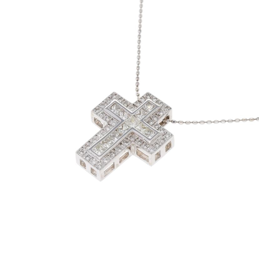/ K18WGダイヤネックレス1.00ct//Aランク/75