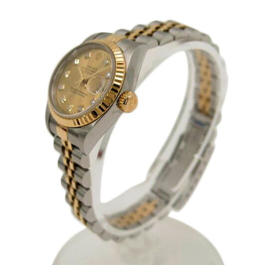 ROLEX ロレックス 2000年頃製造 オーバーホール済 新品仕上済 コンビ シャンパン文字盤/デイトジャスト・レディース/10P新ダイヤ/P番/79173G//P989980(2000)/SAランク/69