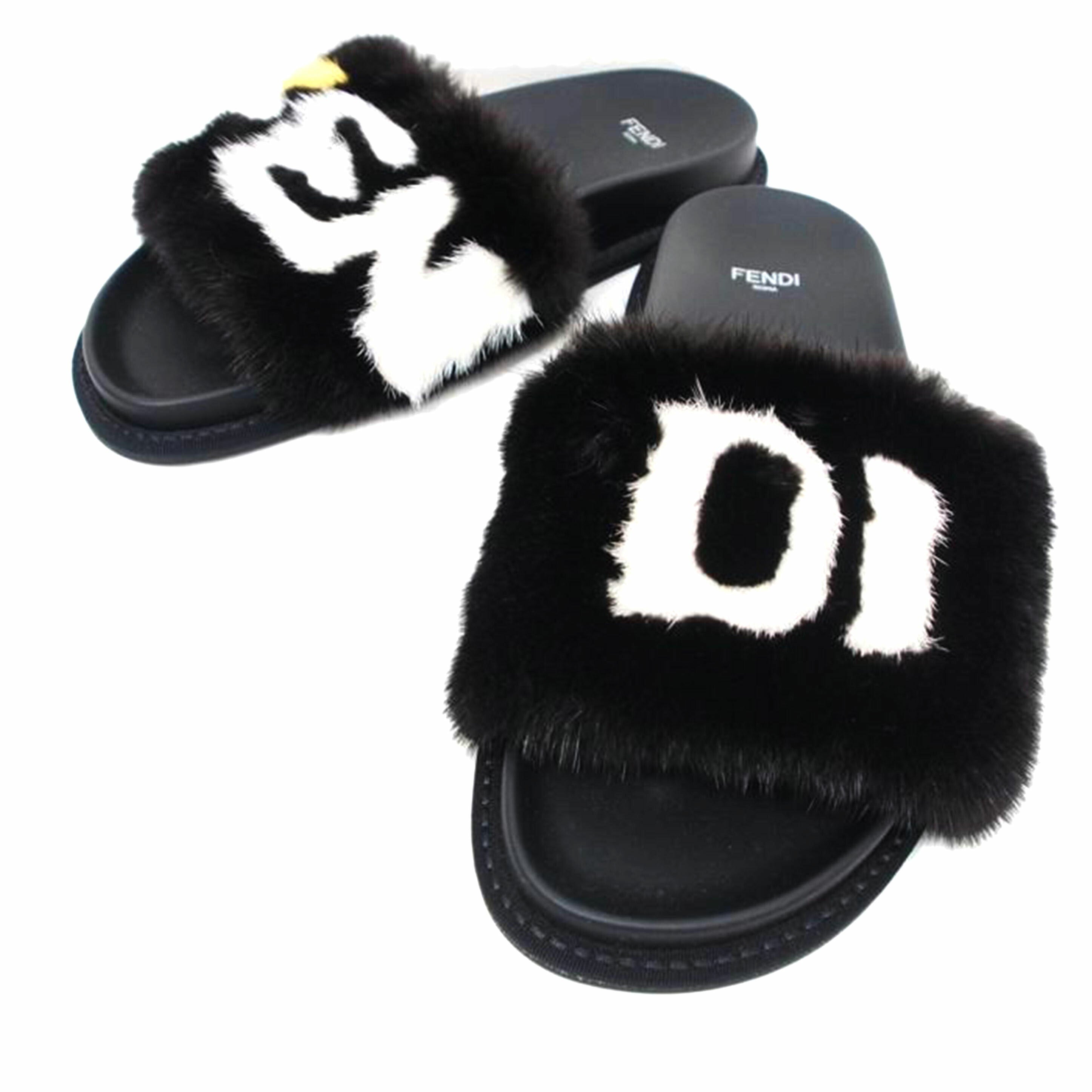 FENDI フェンディ/ファーサンダル/黒/25cm//ABランク/78