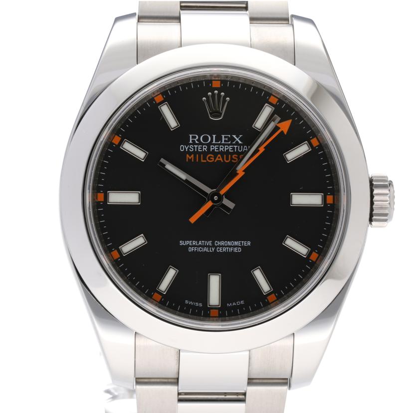 ROLEX ロレックス 腕時計 2009年頃製造 新品仕上済/ミルガウス/ブラック文字盤/V番/116400//V688245/Aランク/75