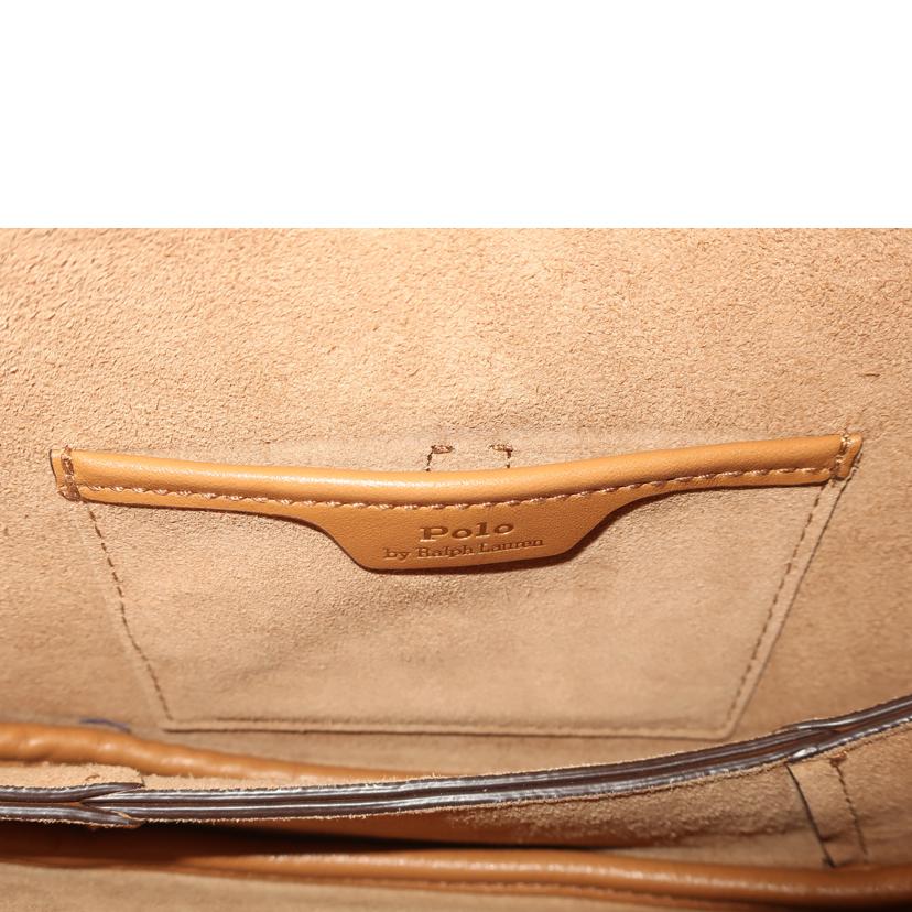 POLO Ralph lauren ラルフローレン/Polo IDカーフスキンミニショルダー/ハンドバッグ ベージュ 白茶系/WAPOBAG02V20016//SAランク/65