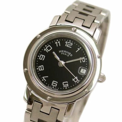 HERMES エルメス 腕時計 黒文字盤/クリッパー/レディース/クォーツ/CL4.210//2437766/Aランク/69