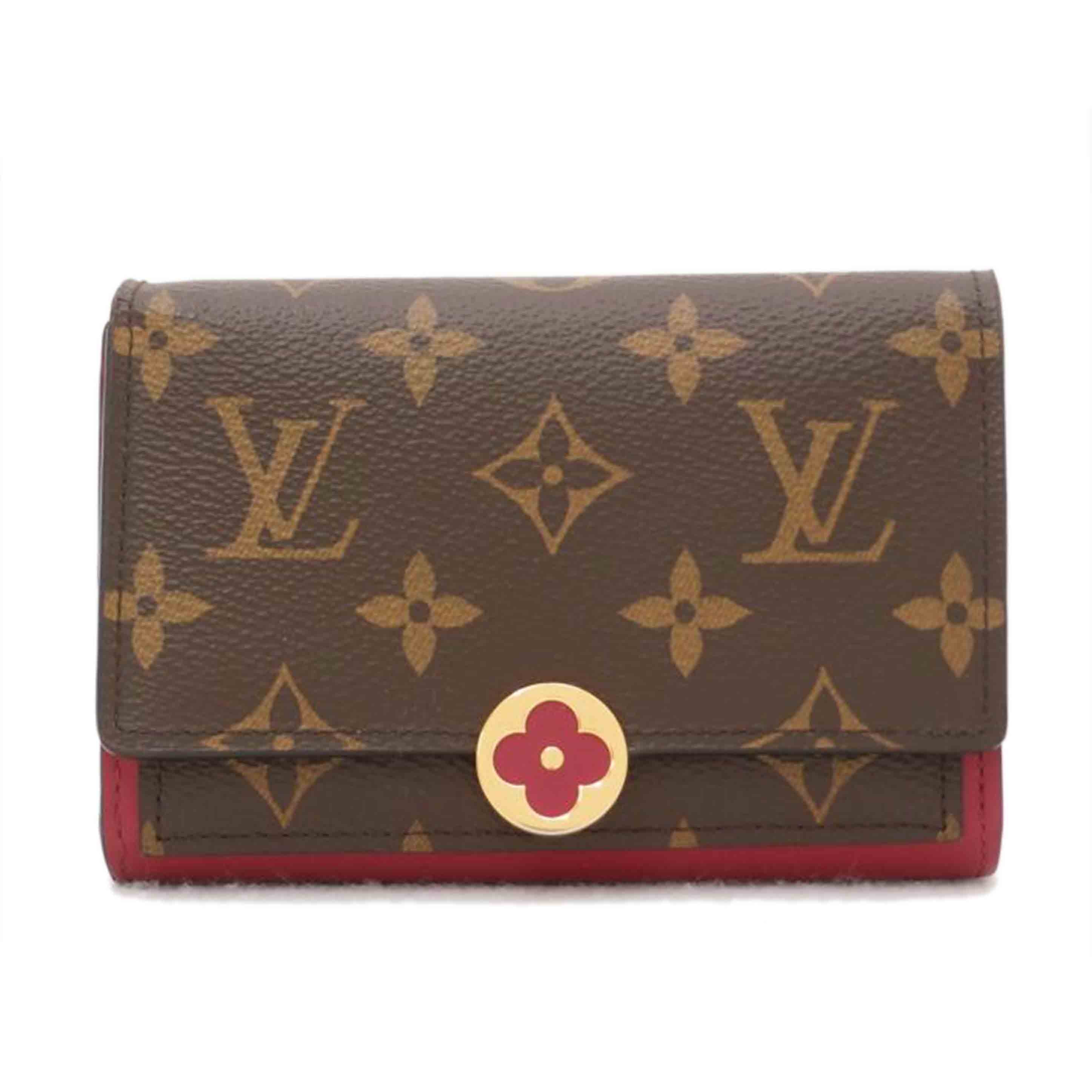 LOUIS VUITTON ルイヴィトン ビトン 二つ折り財布 コンパクト財布 ピンク レディース フラワー L字ファスナー財布/ポルトフォイユ・フロールコンパクト/フューシャ/M64588//SP3***/Aランク/69