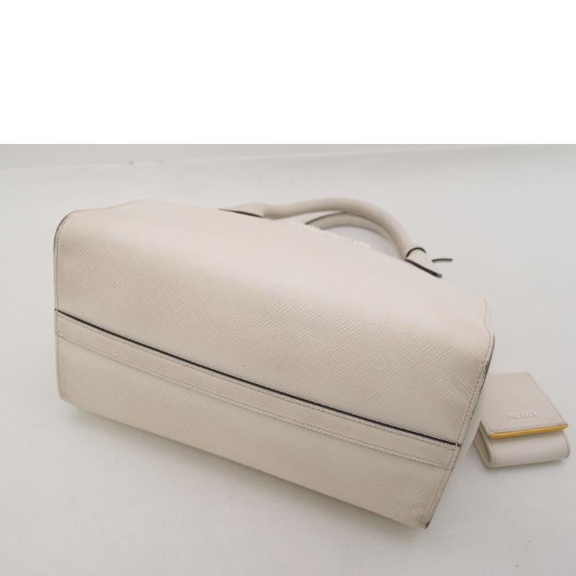 PRADA プラダ ハンドバック トートバック ショルダーバッグ 肩掛け 白 ゴールド金具 レディース /レザー2wayハンド/ホワイト//117*/ABランク/69