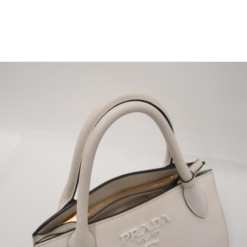 PRADA プラダ ハンドバック トートバック ショルダーバッグ 肩掛け 白 ゴールド金具 レディース /レザー2wayハンド/ホワイト//117*/ABランク/69