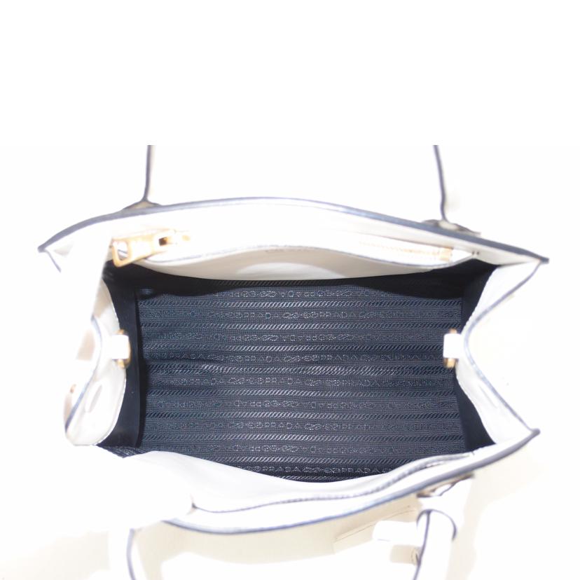 PRADA プラダ ハンドバック トートバック ショルダーバッグ 肩掛け 白 ゴールド金具 レディース /レザー2wayハンド/ホワイト//117*/ABランク/69