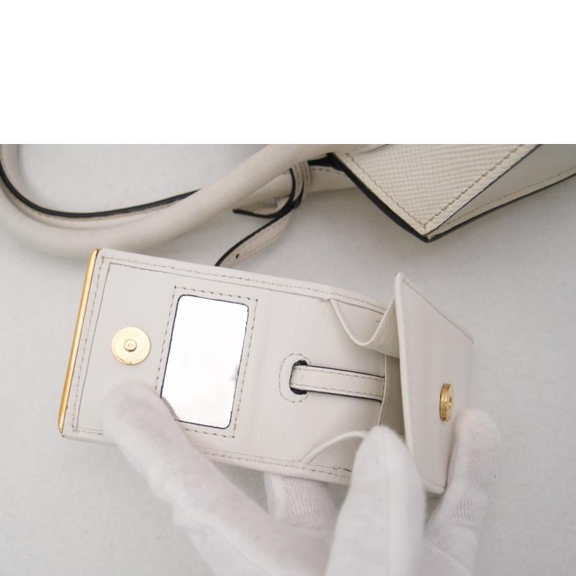 PRADA プラダ ハンドバック トートバック ショルダーバッグ 肩掛け 白 ゴールド金具 レディース /レザー2wayハンド/ホワイト//117*/ABランク/69