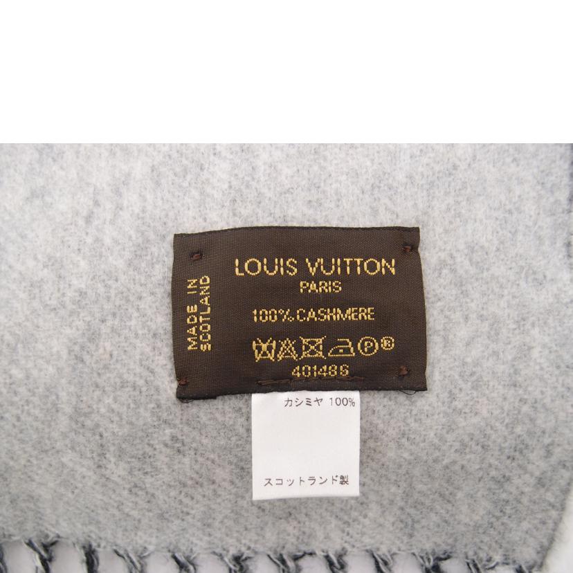 LOUIS VUITTON ルイ・ヴィトン マフラー ストール カシミア100% 黒 グレー レディース/エシャルプ・レイキャビック/ブラック/401486//Aランク/69