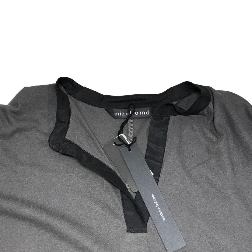 mizuiroind ミズイロインド/ウーブンコンビヘンリーネックワイドワンピース/グレー/2-250013//SAランク/51