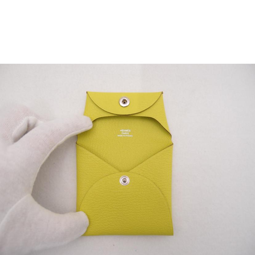 HERMES エルメス A刻印(2017年) コインケース 小銭入れ レザー 黄色 レディース メンズ 未使用品 プレゼント/バスティア/イエロー//A M*/Sランク/69