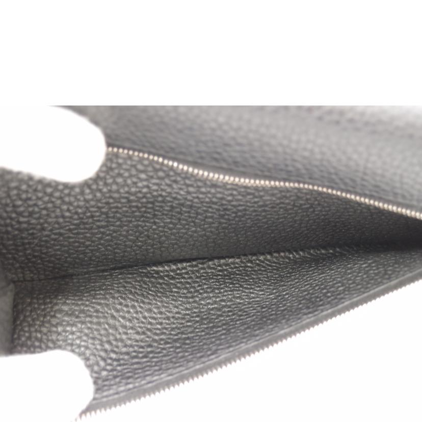 HERMES エルメス 2021年頃製造 二つ折り長財布 黒 シルバー金具 メンズ レディース/ドゴンGM/トリヨン/ブラック//Z S*/ABランク/69