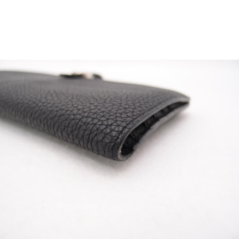 HERMES エルメス 2021年頃製造 二つ折り長財布 黒 シルバー金具 メンズ レディース/ドゴンGM/トリヨン/ブラック//Z S*/ABランク/69