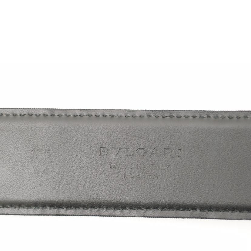 BVLGARI ブルガリ キャンバス×レザー 黒 メンズ/ロゴマニアベルト/ブラック/105cm/22341//SAランク/69