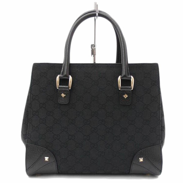GUCCI グッチ 黒 ハンド レディース/GGキャンバストート/ブラック/120895//467891/Aランク/69
