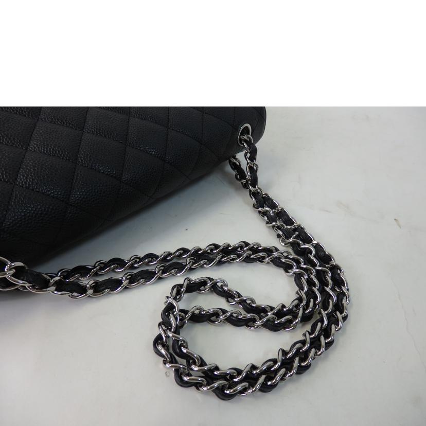 CHANEL シャネル/キャビアスキン/マトラッセWフラップチェーンショルダー/SV金具/A58600//165*****/Aランク/84